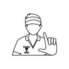 golf player avatar icon vector illustration design