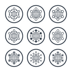 Fototapeta premium Set of global communication icon.