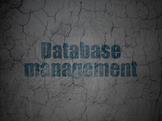 Software concept: Database Management on grunge wall background