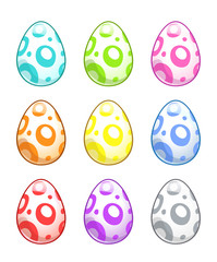 Cute colorful painted eggs set.