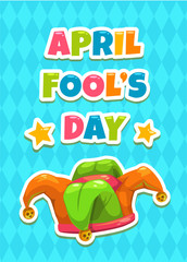 April Fools day greeting card template.