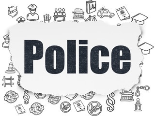 Fototapeta premium Law concept: Police on Torn Paper background
