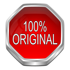 100% Original button - 3D illustration