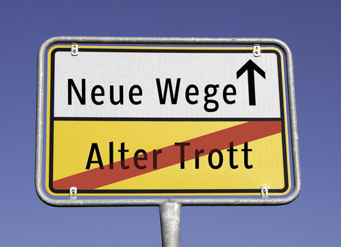 Ortstafel Neue Wege/Alte Trott