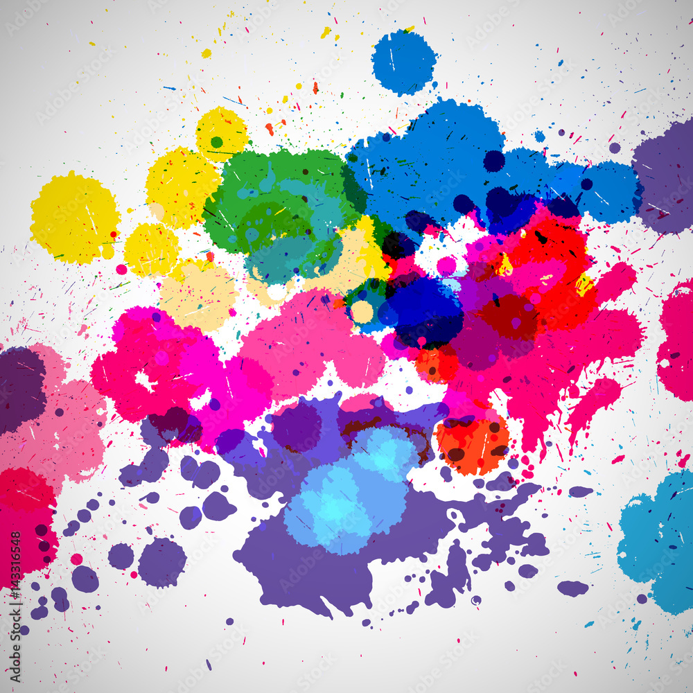 Canvas Prints holi background of color paint splashes, abstract colorful splash paint blots. bright spots and blob