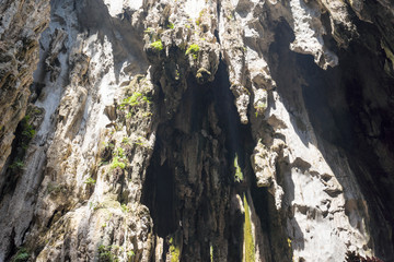 Huge stalactites in the Batu Caves  Kuala Lumpur Malaysia
