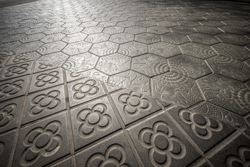 Paseo de Gracia pavement detail in Barcelona