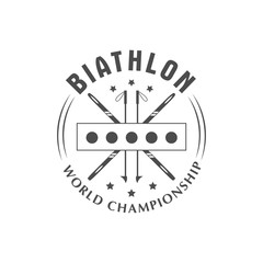 Biathlon logo badge. Vector Illustration. Winter sport Isolated emblem