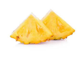 sliced pineapple isolated on white background