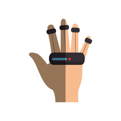 hand human with Virtual reality device vector illustration design