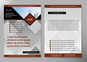 Minimal flyers report business magazine poster layout portfolio template.Brochure design template vector.Square layout in cover book portfolio presentation poster.City design on A4 brochure layout.