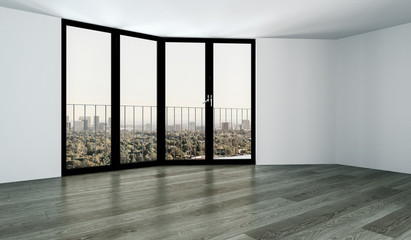 Empty city apartment concept