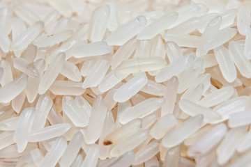 Raw rice closeup, risotto food texture macro