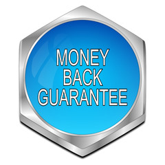 Money back Guarantee button - 3D illustration
