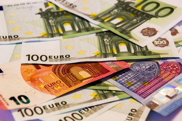 Obraz na płótnie Canvas Euro money close-up