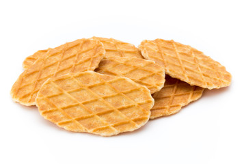 Sweet waffle on the white background.