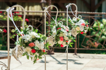 floral decorations at the wedding ceremony