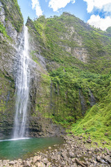 Amazing Hanakapi'ai falls in Kauai island, Hawaii
