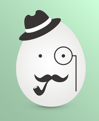 Easter vintage hipster egg. Vector illustration.