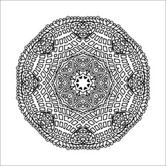 Mandala. Ethnic decorative round element. Hand drawn lacy pattern. Islam, Arabic, Indian, ottoman motifs Boho style