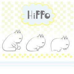 happy hippo cute