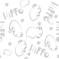 happy hippo background