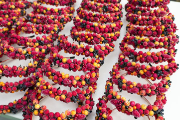 Hoops for the hair head, decorated with red berries