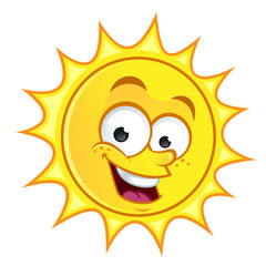 Funny drawing of a sun, vector illustrations