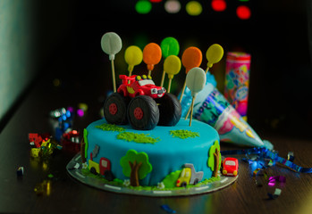 Boys birthday cake with red car