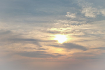 Sunset on the beach, at Chantaburi, Thailand