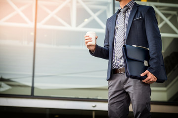 outdoor portrait of middle aged senior business man