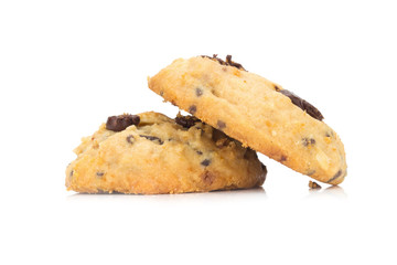chocolate chip cookie isolated on white background