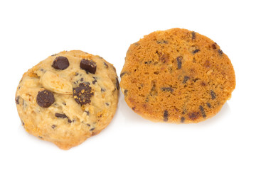 chocolate chip cookie isolated on white background