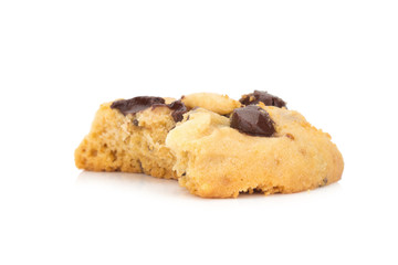 chocolate chip cookie isolated on white background