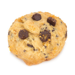 chocolate chip cookie isolated on white background