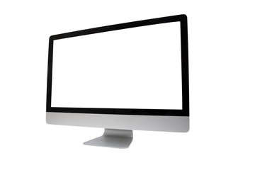 Computer monitors with blank white screen Isolated on white background