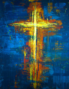 Yellow Abstract Cross