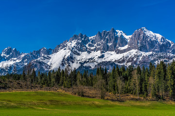 Das Kaisergebirge Ansicht aus St. Johann in Tirol, &Ouml;sterreich