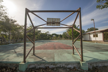 Fototapeta na wymiar Basketball, Platz, leer