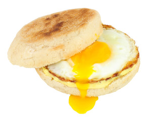 Fried Egg Filled English Muffin Sandwich