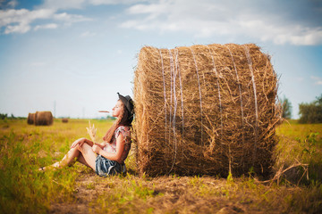 Beautiful young woman in cowboy hat © Вероника Полбина