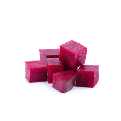 Fresh beetroots with beetroots Sliced on white background