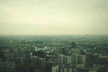 Aerial View of foggy Berlin 