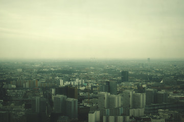Obraz premium Aerial View of foggy Berlin 