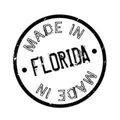 Made In Florida rubber stamp. Grunge design with dust scratches. Effects can be easily removed for a clean, crisp look. Color is easily changed.