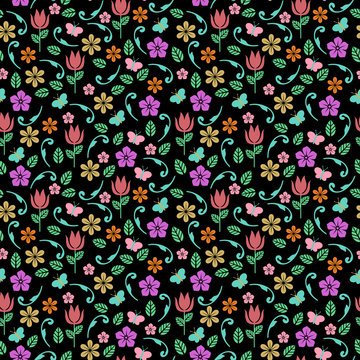 Cute pattern in small flowers. Background with flowers. 