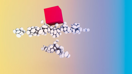 Futuristic animated Figure / Square head