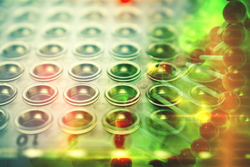 Cancer immunotherapy research concept cancer gene therapy with test tubes and pipette 