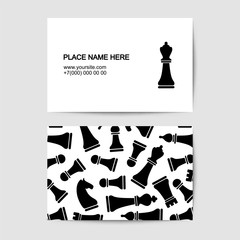 Vector visit card template with chess