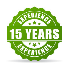 15 years experience vector icon